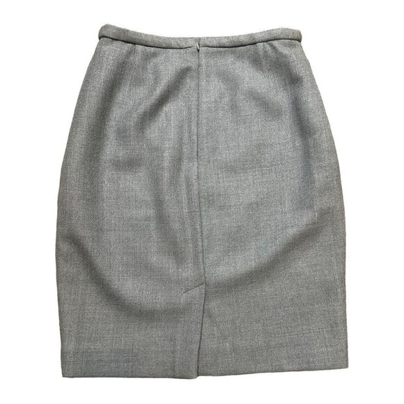 J. Crew Earthy Gray  100% Wool Front Zip Pocket Detail Pencil Skirt Size 12P - Picture 4 of 9